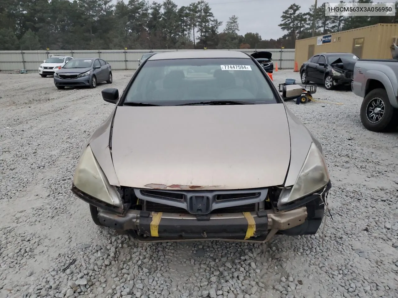 2003 Honda Accord Lx VIN: 1HGCM563X3A056950 Lot: 77447594