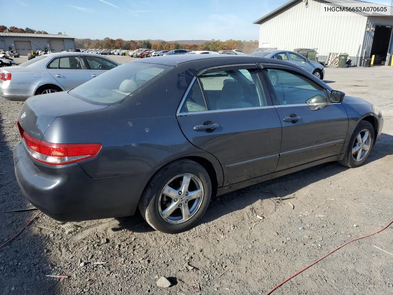 2003 Honda Accord Ex VIN: 1HGCM56653A070605 Lot: 77834344