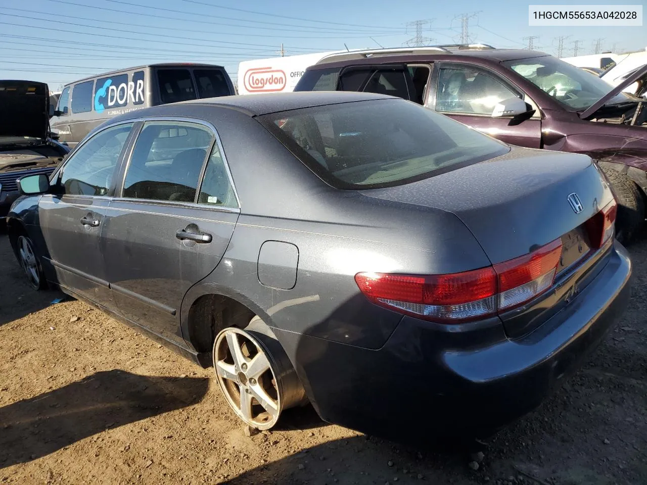 2003 Honda Accord Ex VIN: 1HGCM55653A042028 Lot: 77872804