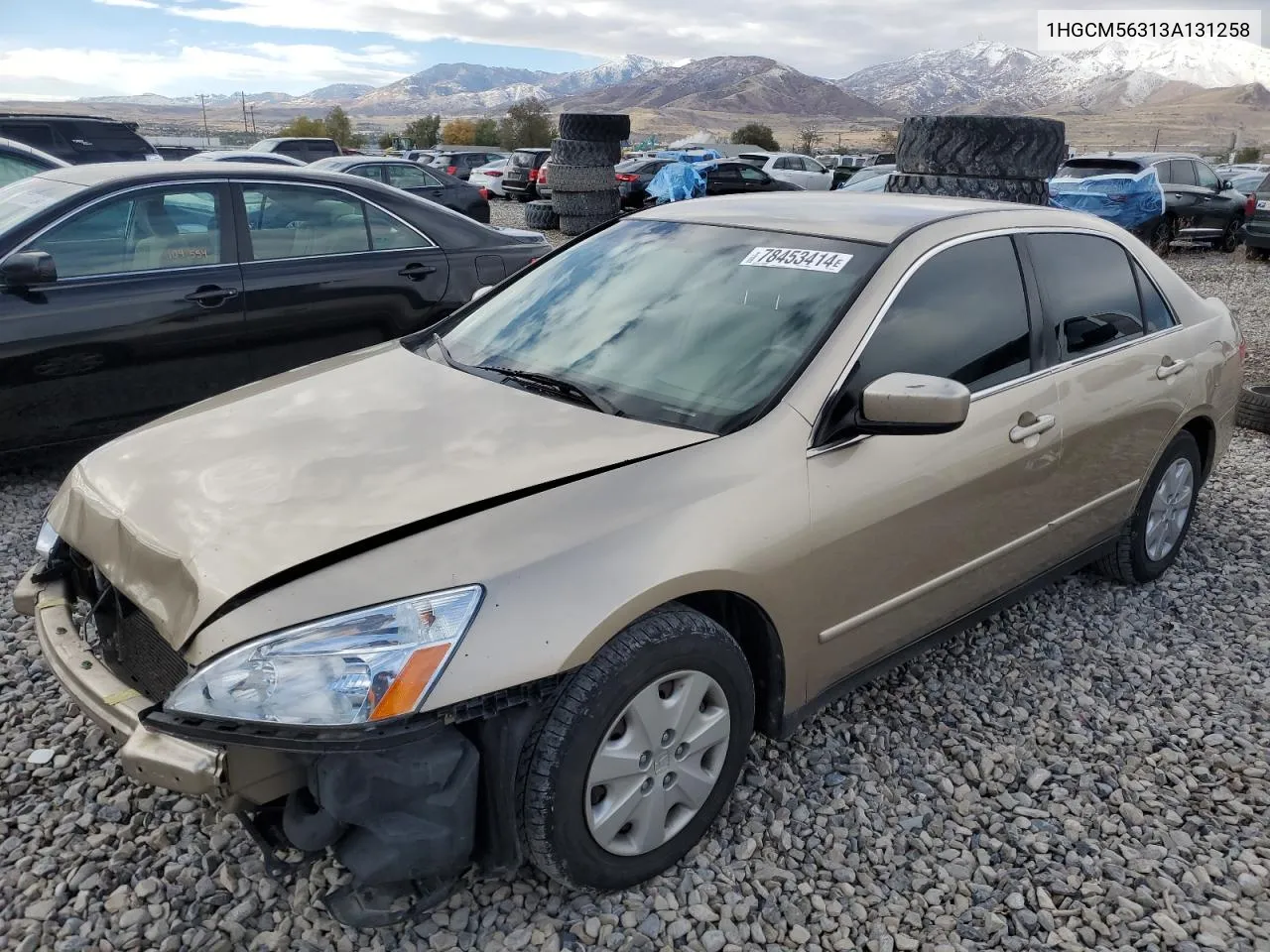 2003 Honda Accord Lx VIN: 1HGCM56313A131258 Lot: 78453414