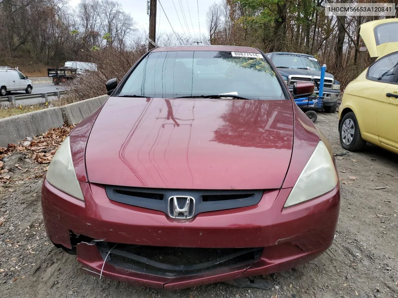 2003 Honda Accord Ex VIN: 1HGCM56653A120841 Lot: 80877514