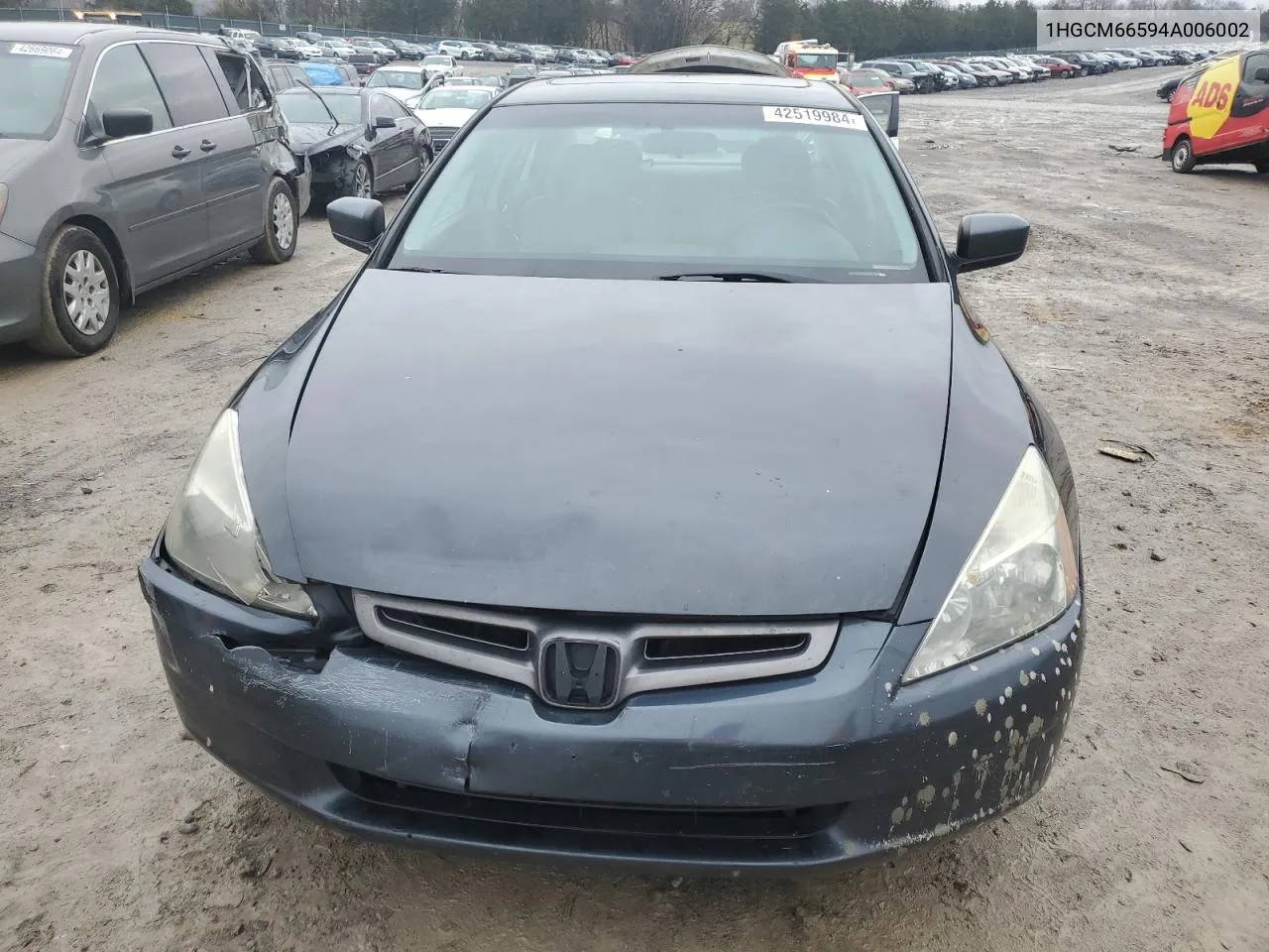 1HGCM66594A006002 2004 Honda Accord Ex