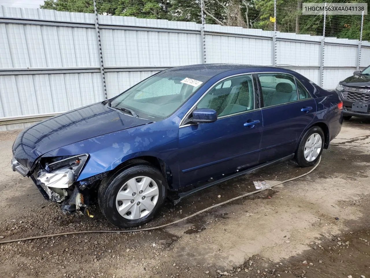 2004 Honda Accord Lx VIN: 1HGCM563X4A041138 Lot: 62015014