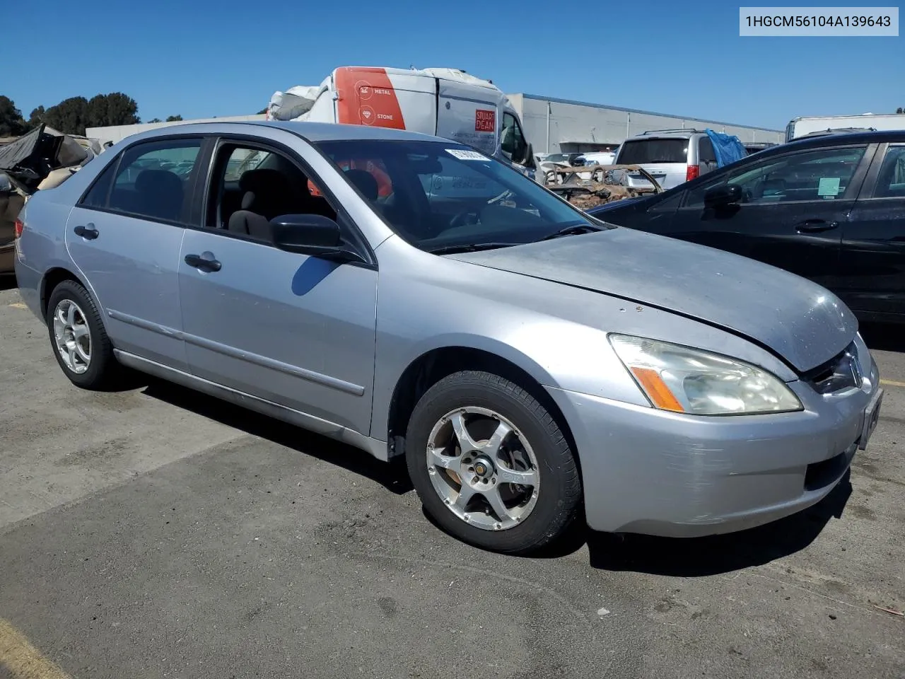 2004 Honda Accord Dx VIN: 1HGCM56104A139643 Lot: 67960814