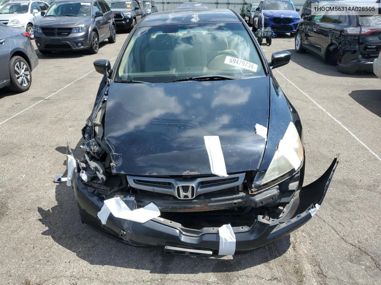 1HGCM56314A028505 2004 Honda Accord Lx