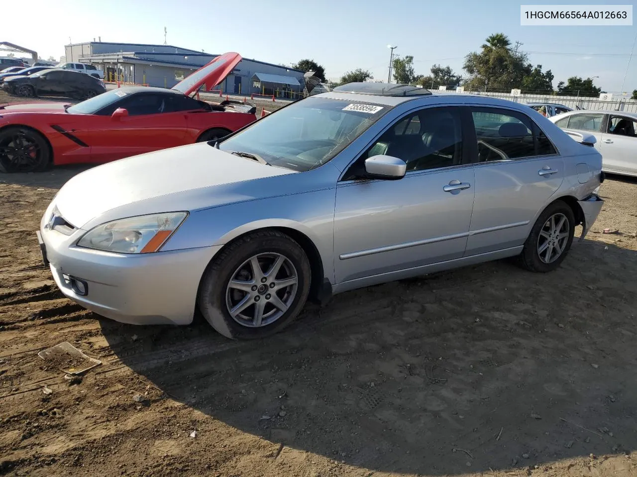 2004 Honda Accord Ex VIN: 1HGCM66564A012663 Lot: 73538594