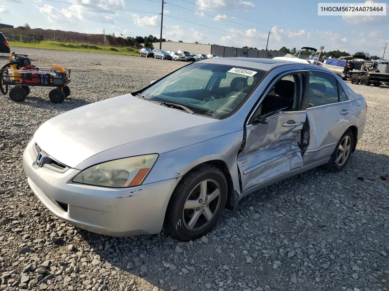 2004 Honda Accord Ex VIN: 1HGCM56724A075464 Lot: 74830544