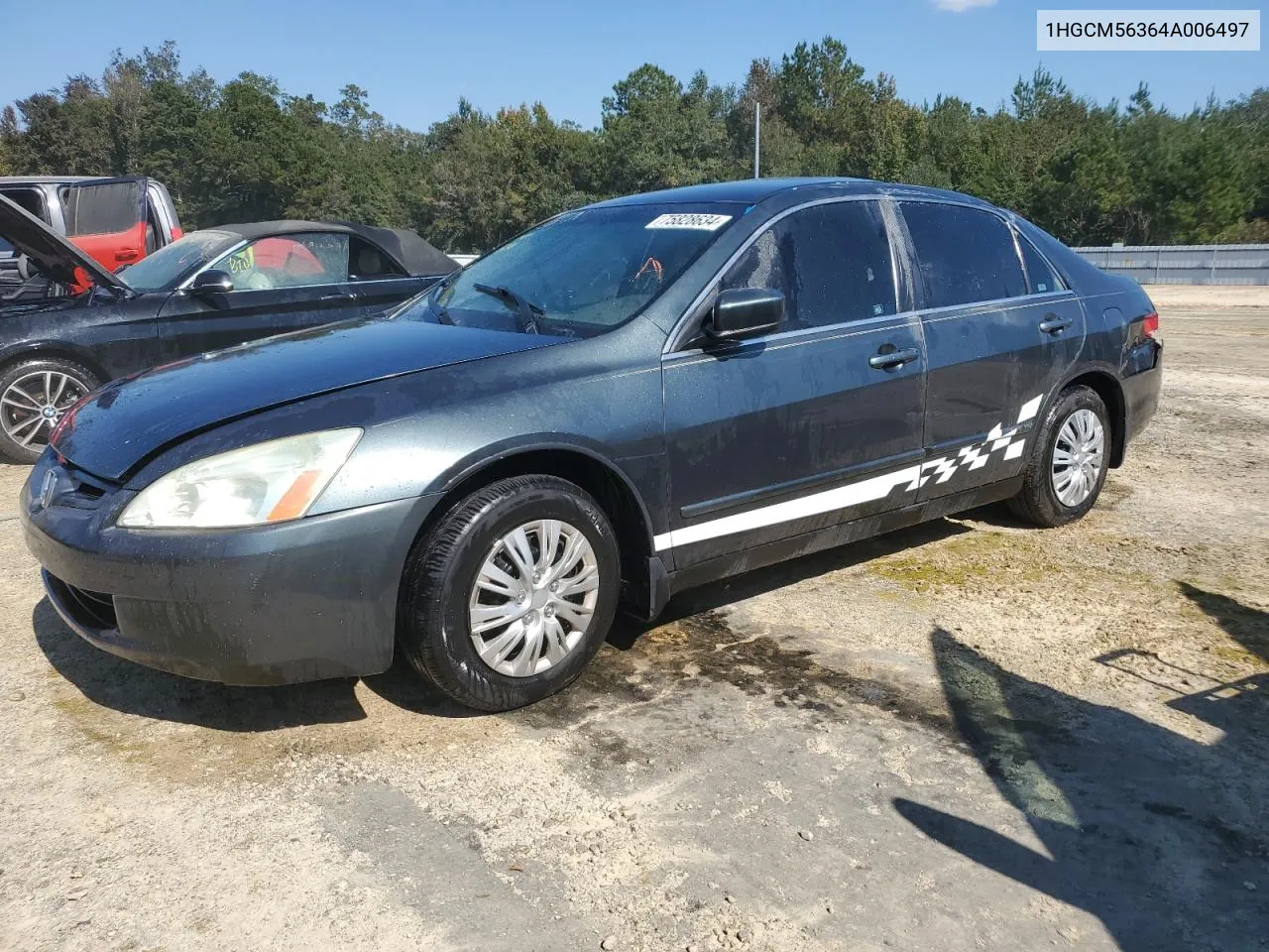 2004 Honda Accord Lx VIN: 1HGCM56364A006497 Lot: 75828634