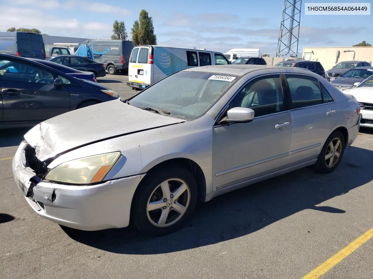 2004 Honda Accord Ex VIN: 1HGCM56854A064449 Lot: 75956384