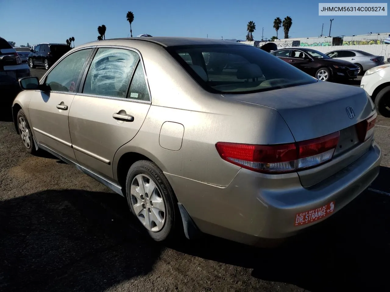 2004 Honda Accord Lx VIN: JHMCM56314C005274 Lot: 76846894