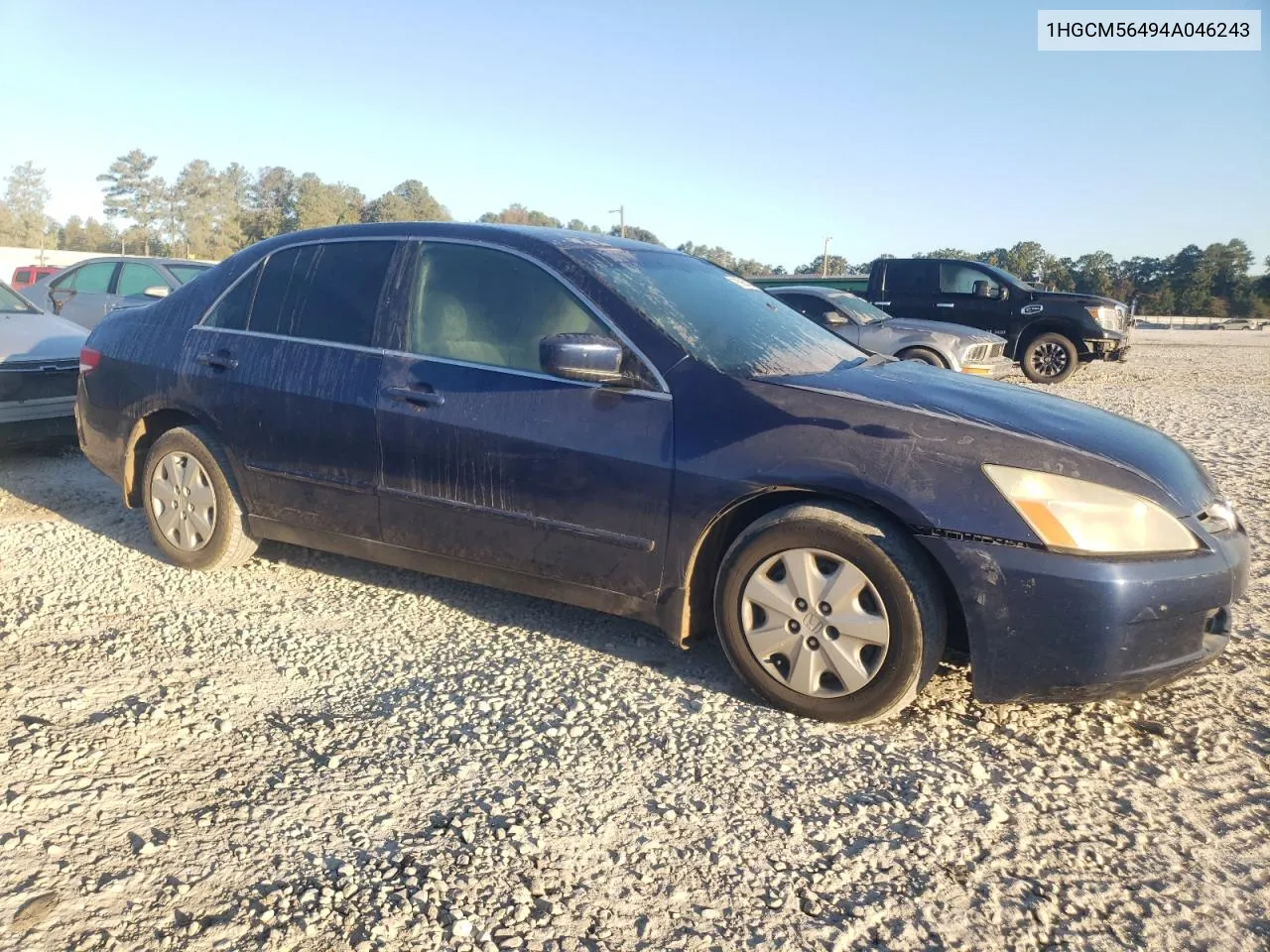 2004 Honda Accord Lx VIN: 1HGCM56494A046243 Lot: 76935434