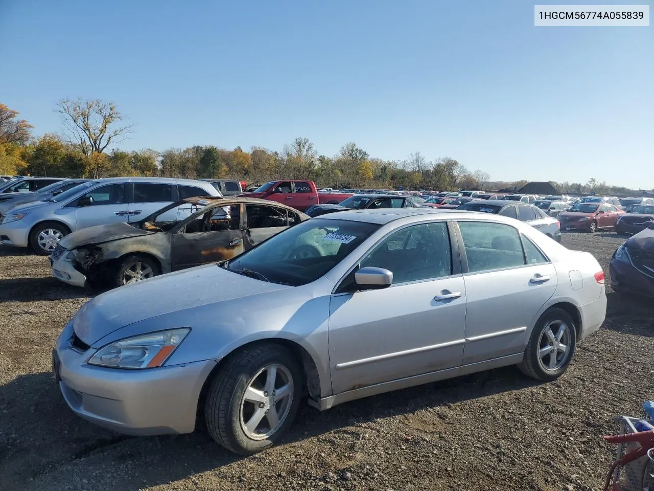 2004 Honda Accord Ex VIN: 1HGCM56774A055839 Lot: 77373234