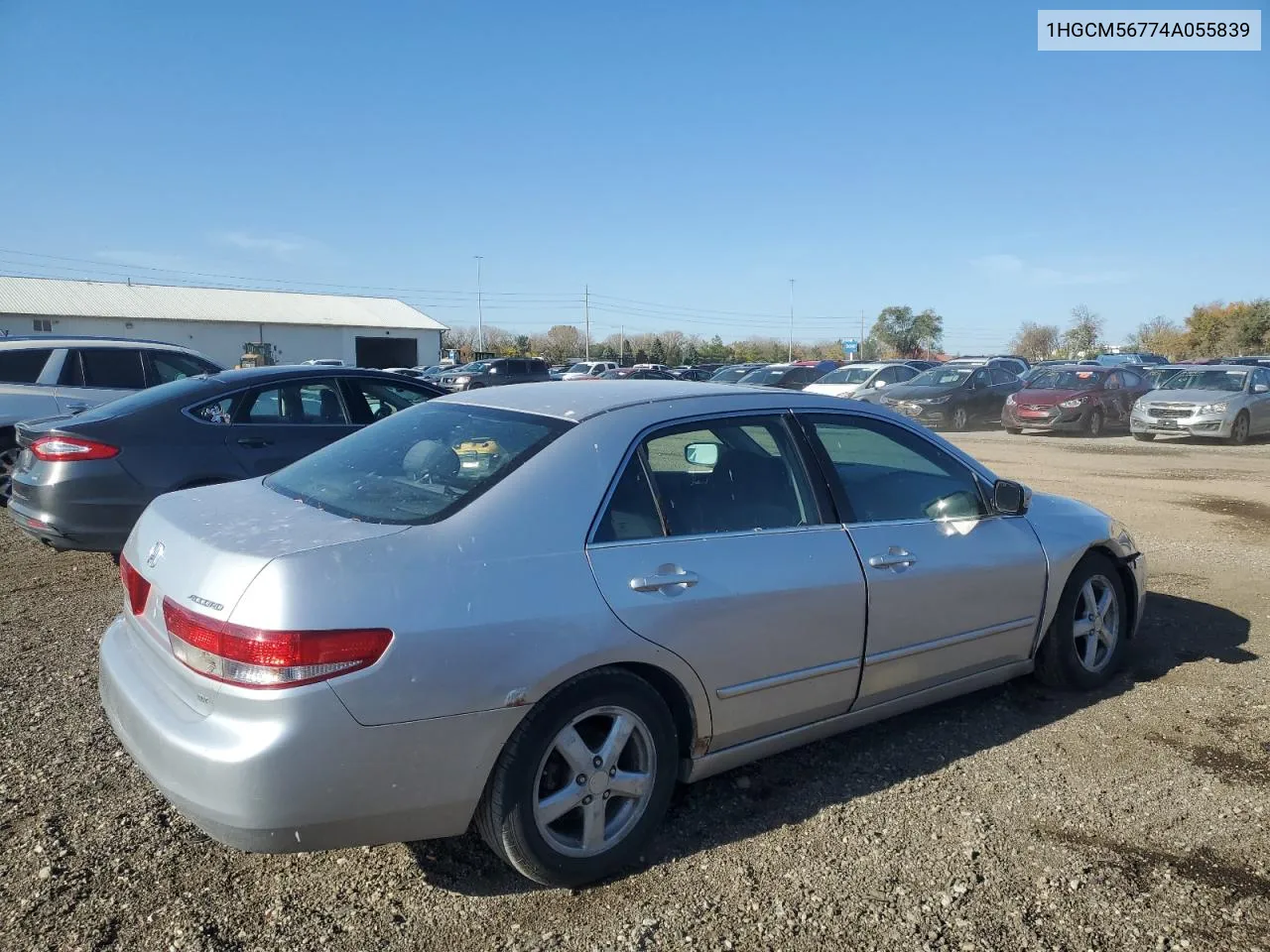 2004 Honda Accord Ex VIN: 1HGCM56774A055839 Lot: 77373234