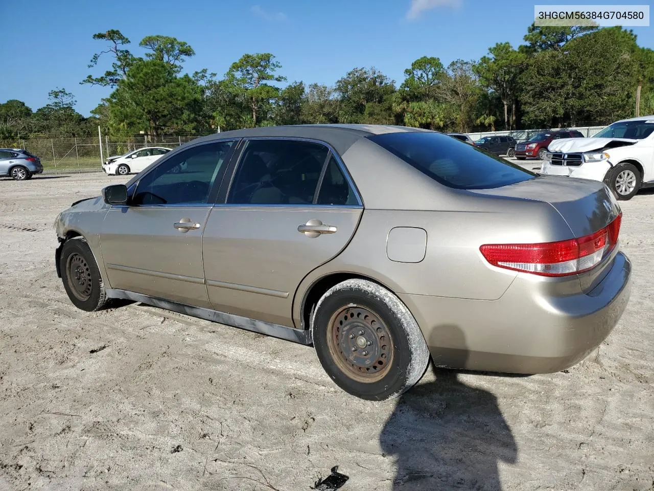 2004 Honda Accord Lx VIN: 3HGCM56384G704580 Lot: 77749124