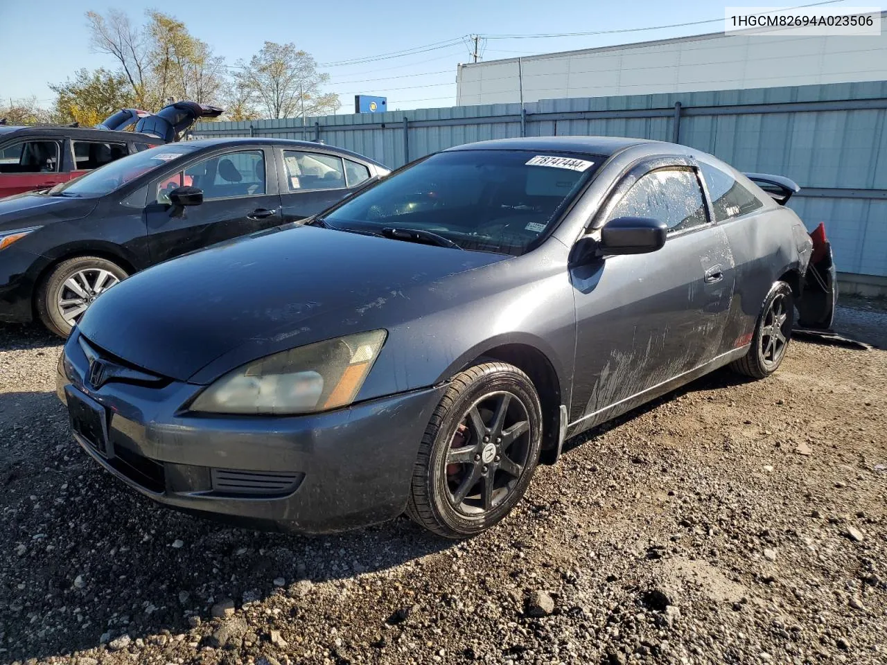 2004 Honda Accord Ex VIN: 1HGCM82694A023506 Lot: 78747444