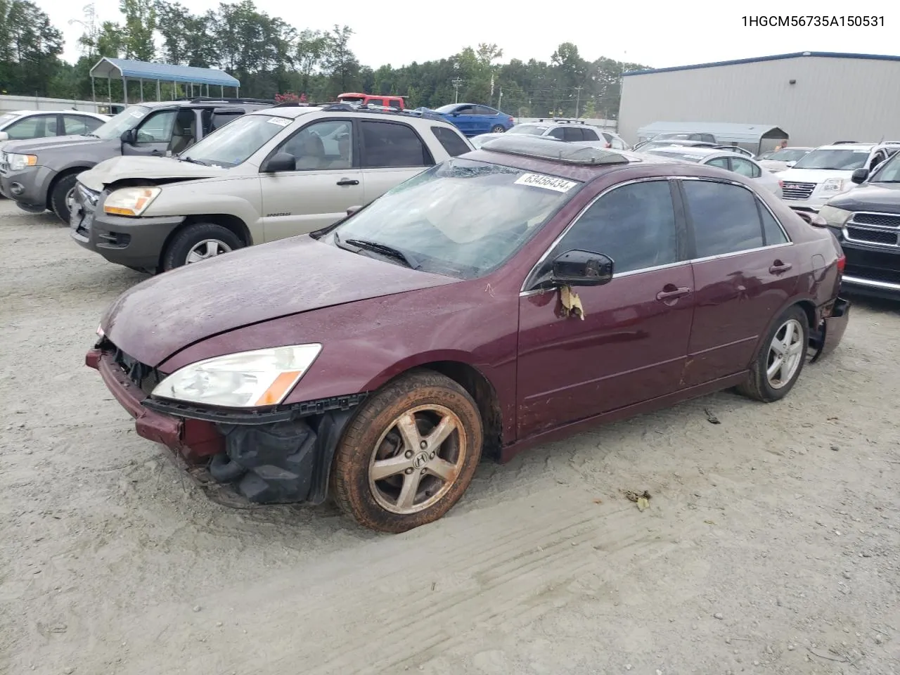 2005 Honda Accord Ex VIN: 1HGCM56735A150531 Lot: 63456434