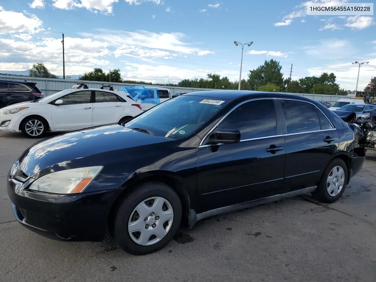 1HGCM56455A150228 2005 Honda Accord Lx