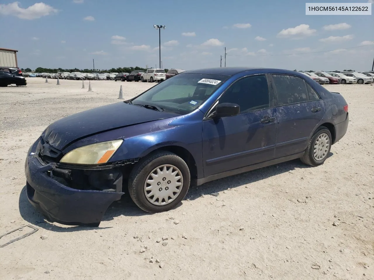 2005 Honda Accord Dx VIN: 1HGCM56145A122622 Lot: 68884024