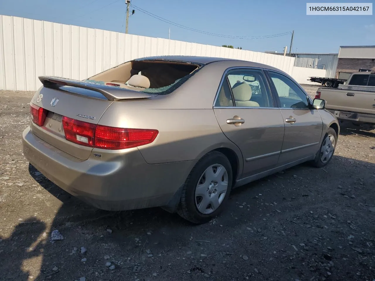 1HGCM66315A042167 2005 Honda Accord Lx