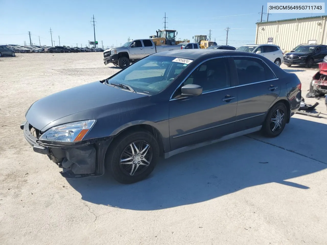 2005 Honda Accord Lx VIN: 3HGCM56495G711743 Lot: 72959824