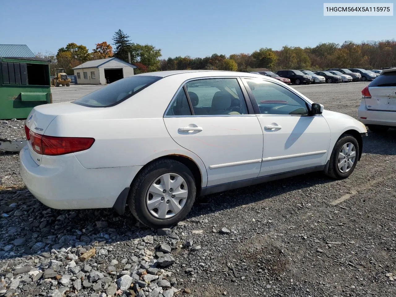 2005 Honda Accord Lx VIN: 1HGCM564X5A115975 Lot: 76725764