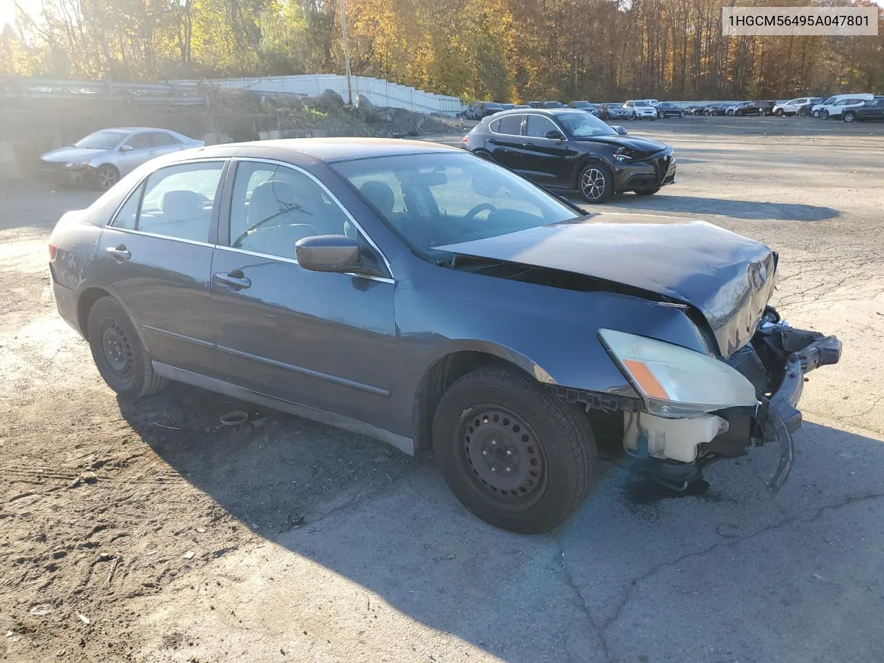 1HGCM56495A047801 2005 Honda Accord Lx