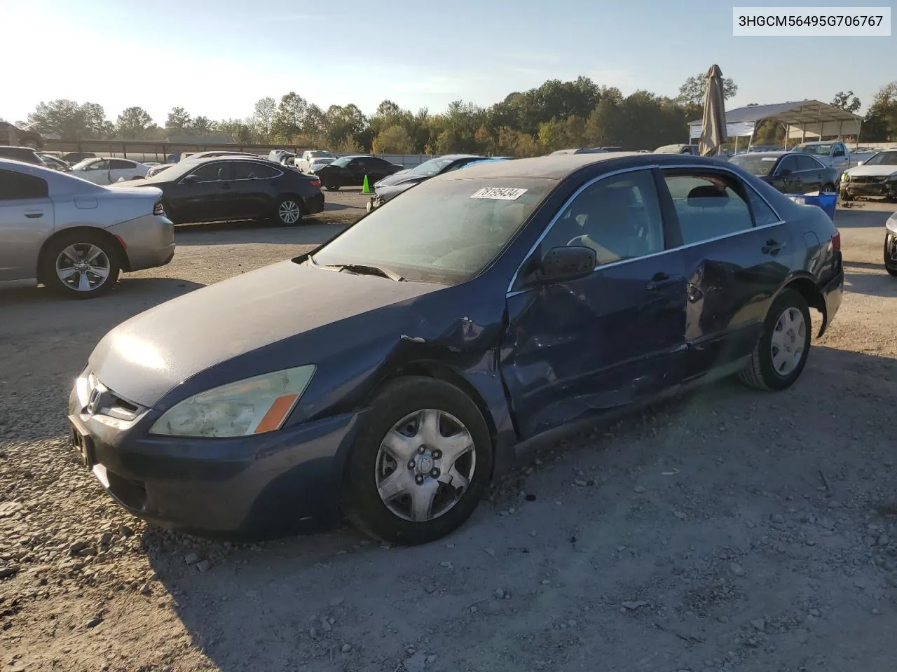 2005 Honda Accord Lx VIN: 3HGCM56495G706767 Lot: 78195434