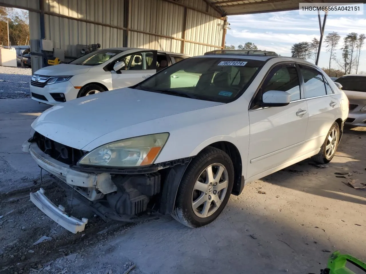 2005 Honda Accord Ex VIN: 1HGCM66565A042151 Lot: 78271274