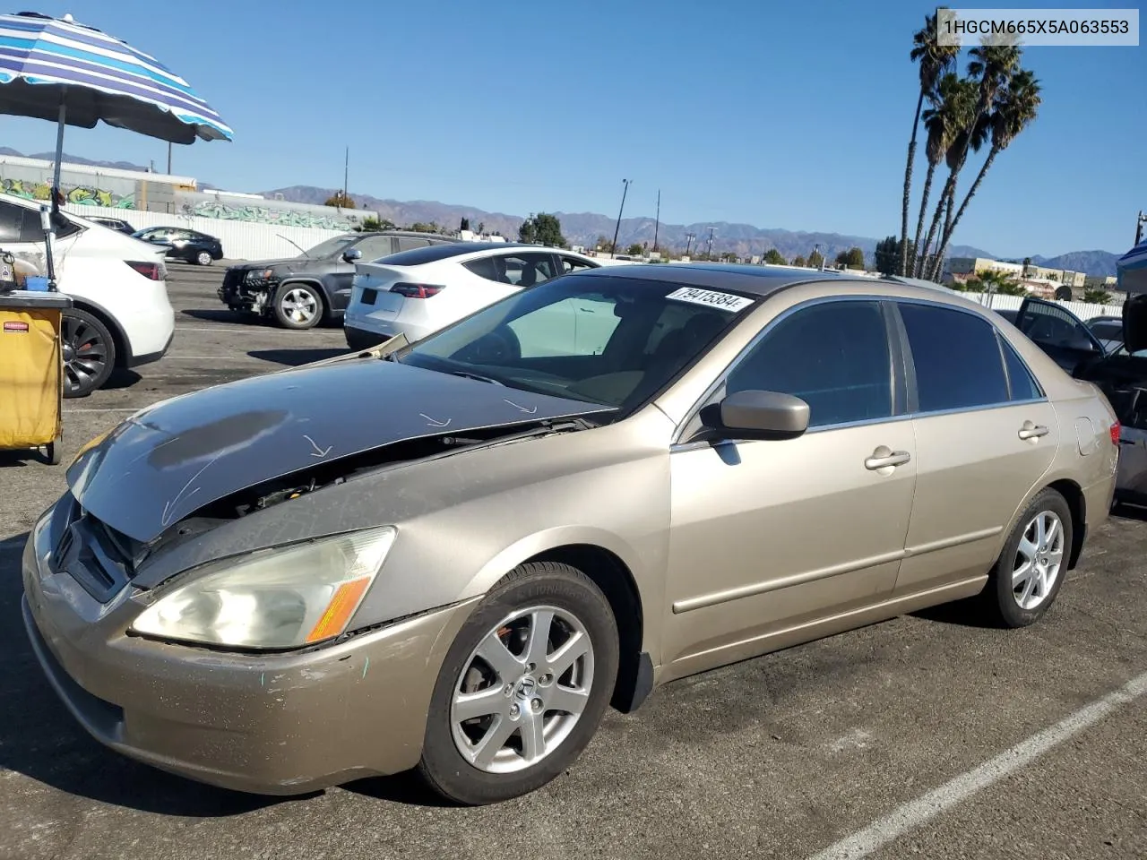 2005 Honda Accord Ex VIN: 1HGCM665X5A063553 Lot: 79415384