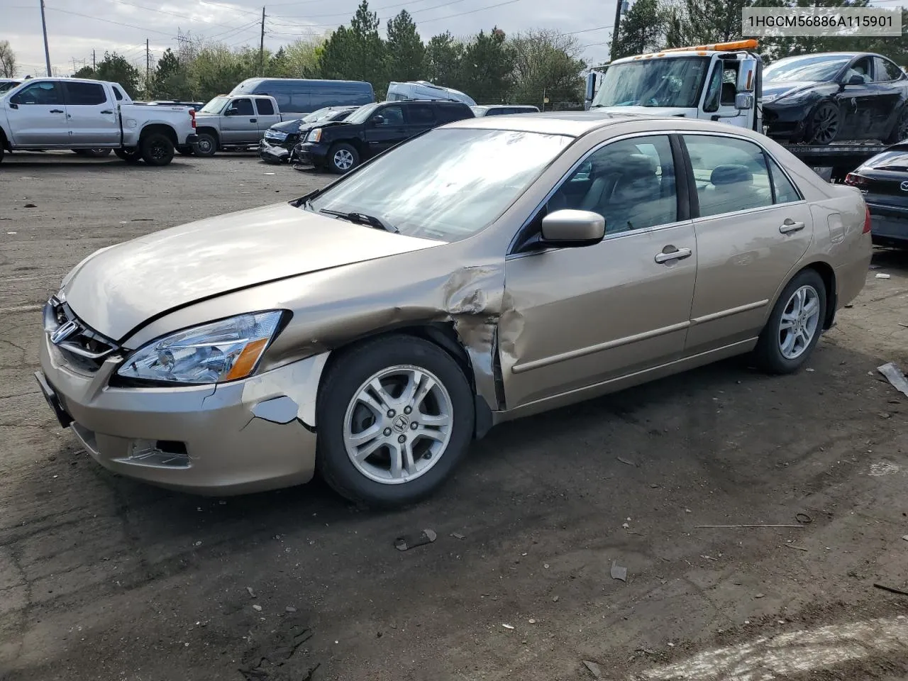 2006 Honda Accord Ex VIN: 1HGCM56886A115901 Lot: 51972594