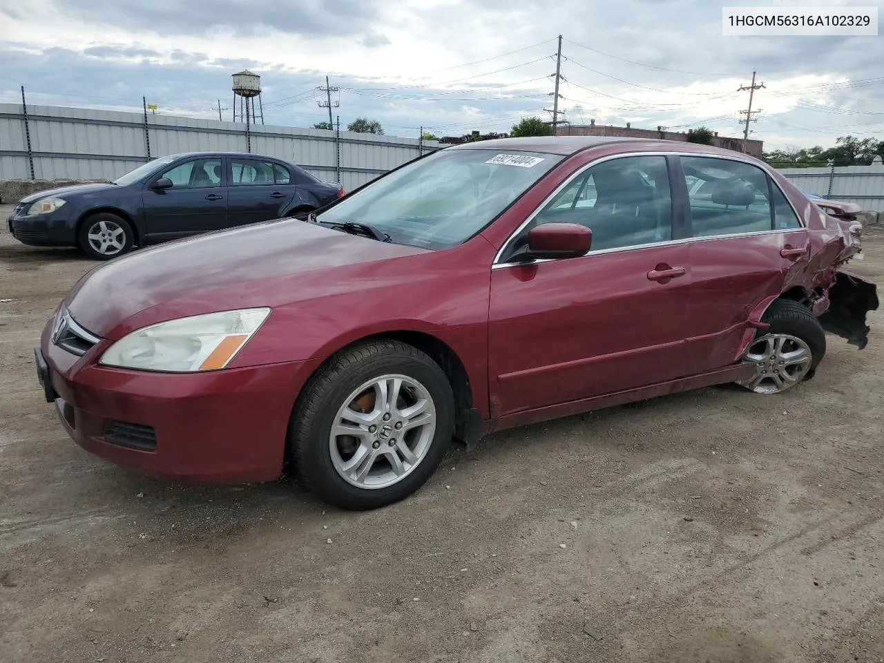 2006 Honda Accord Se VIN: 1HGCM56316A102329 Lot: 69214004