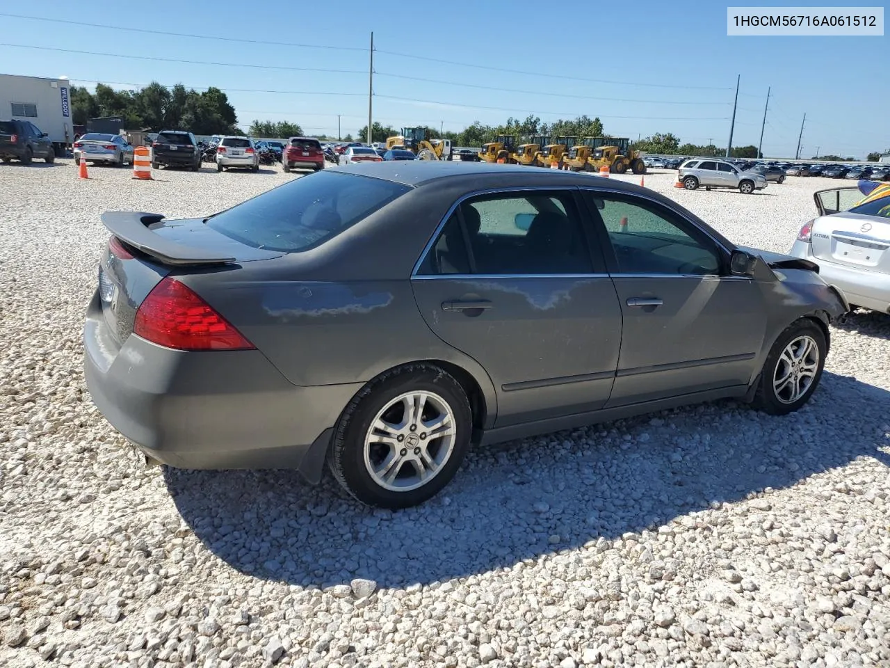 2006 Honda Accord Ex VIN: 1HGCM56716A061512 Lot: 70802664