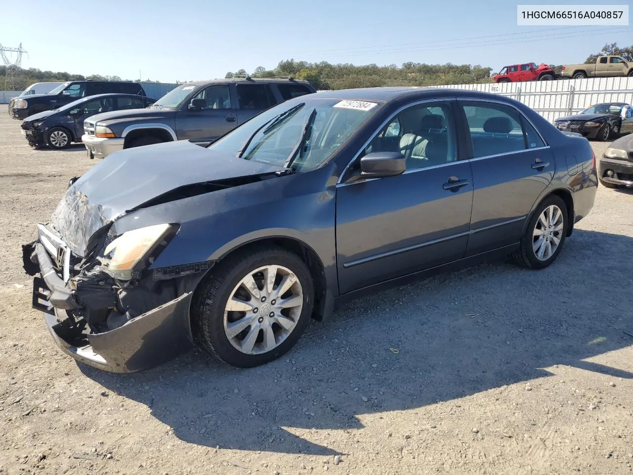 2006 Honda Accord Ex VIN: 1HGCM66516A040857 Lot: 72972884