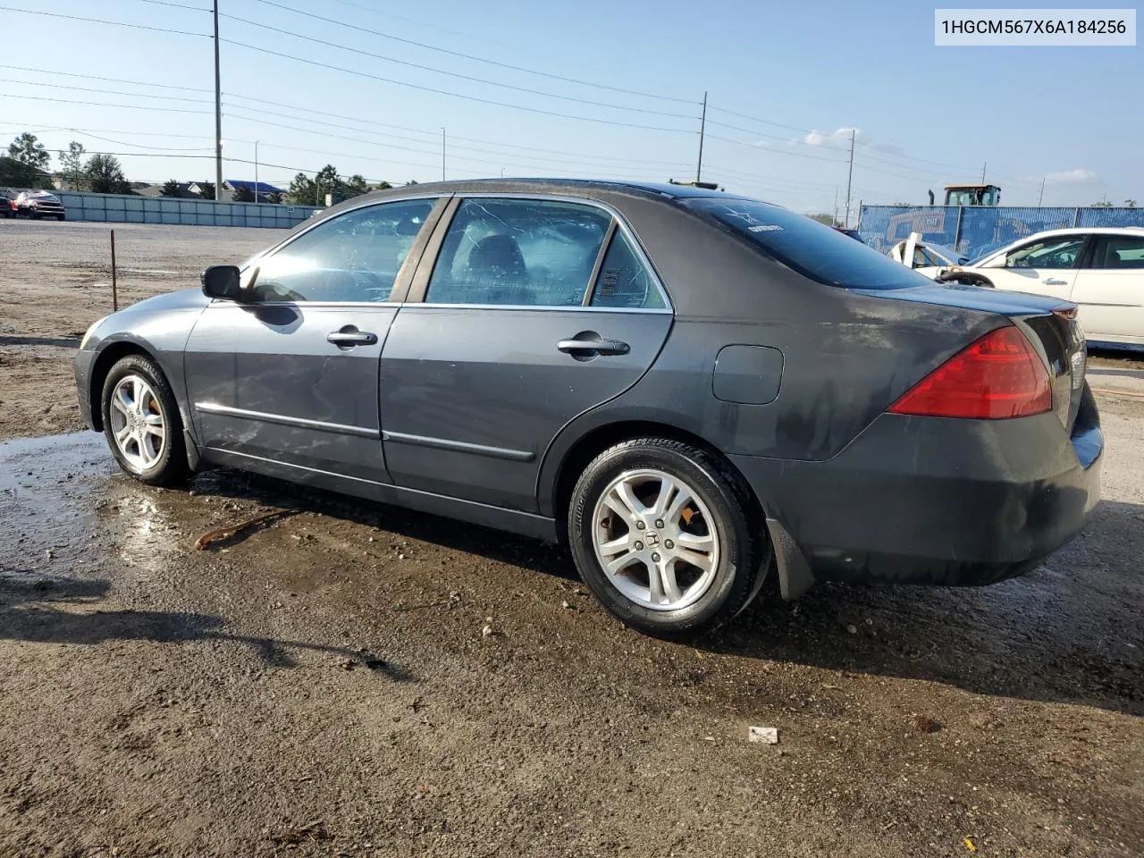 2006 Honda Accord Ex VIN: 1HGCM567X6A184256 Lot: 73540954