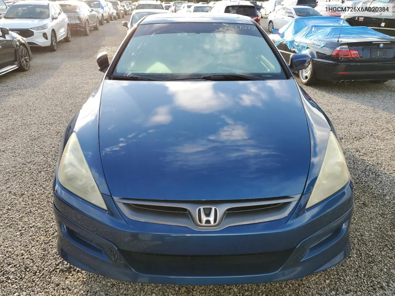 2006 Honda Accord Ex VIN: 1HGCM726X6A020384 Lot: 73776734