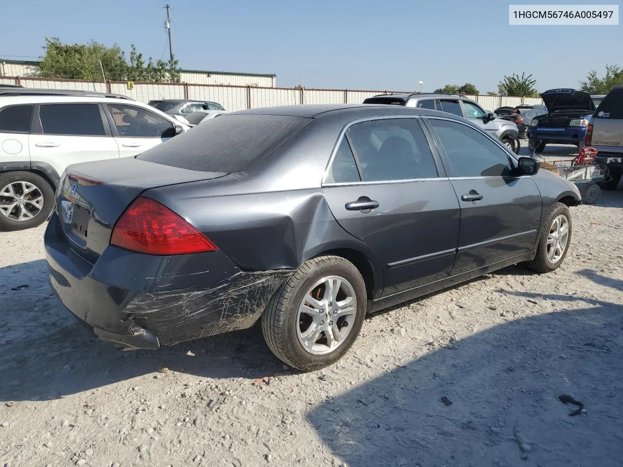 2006 Honda Accord Ex VIN: 1HGCM56746A005497 Lot: 74315684