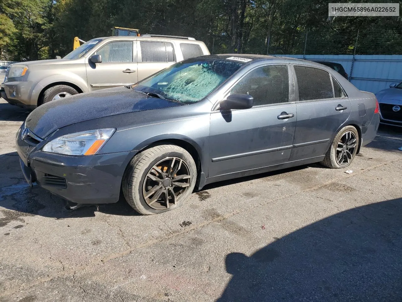 2006 Honda Accord Ex VIN: 1HGCM65896A022652 Lot: 74355464