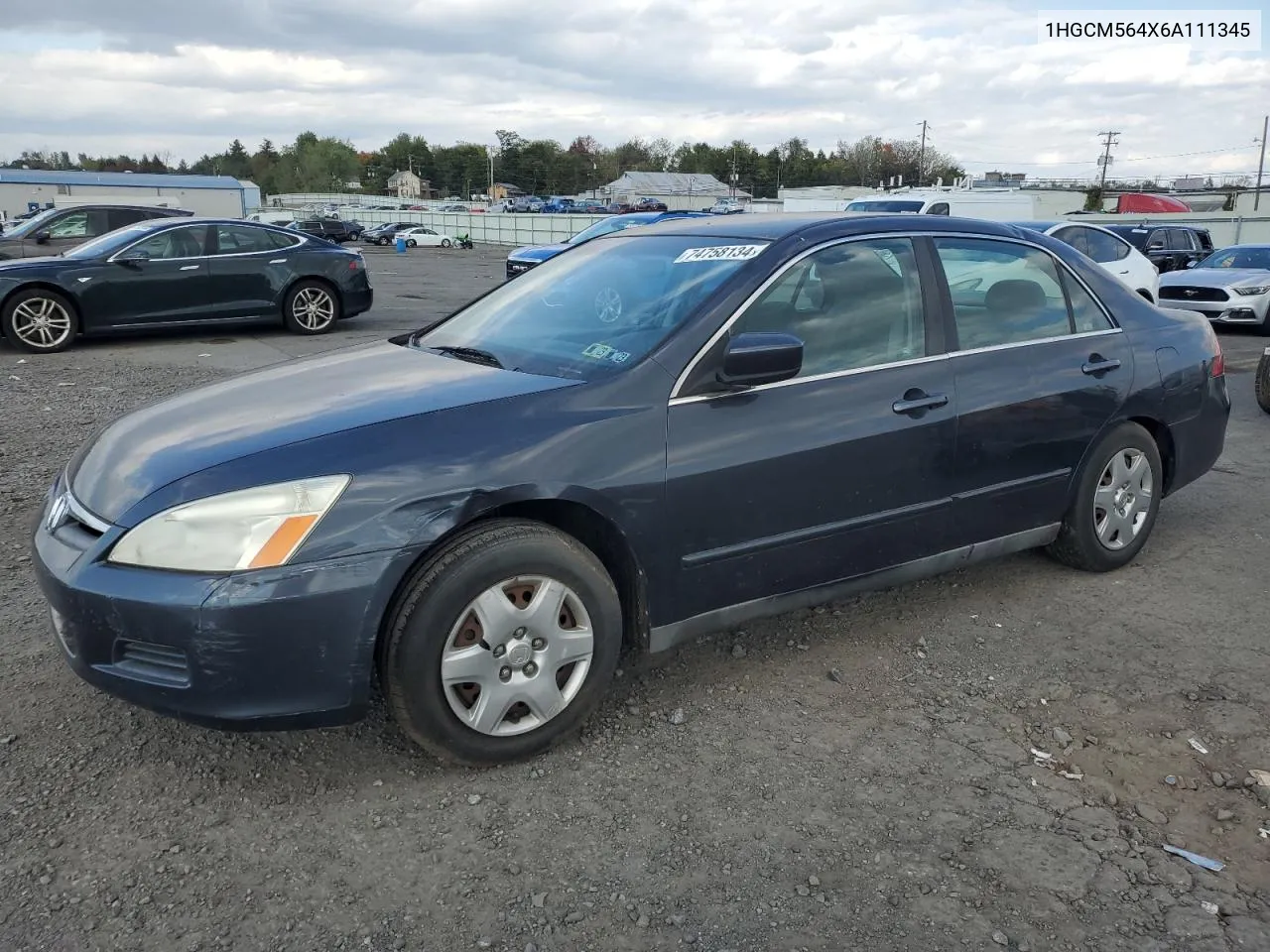 2006 Honda Accord Lx VIN: 1HGCM564X6A111345 Lot: 74758134