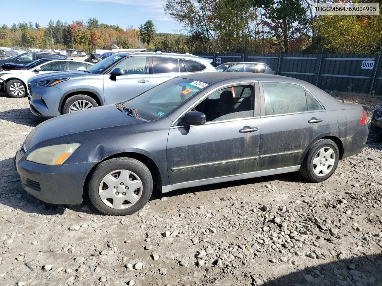 1HGCM56476A004995 2006 Honda Accord Lx