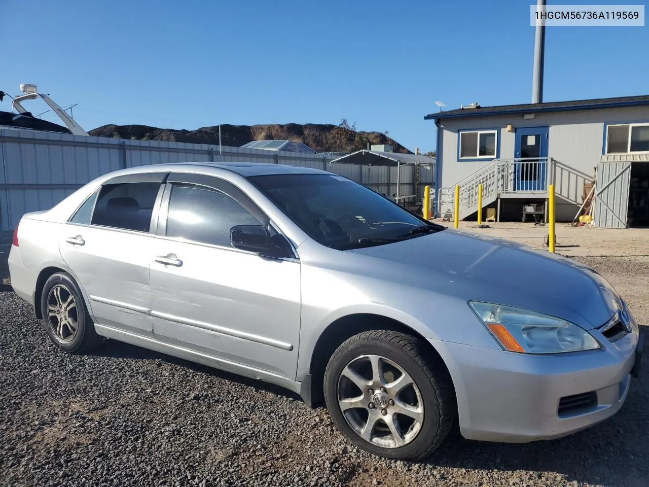 2006 Honda Accord Ex VIN: 1HGCM56736A119569 Lot: 76352214