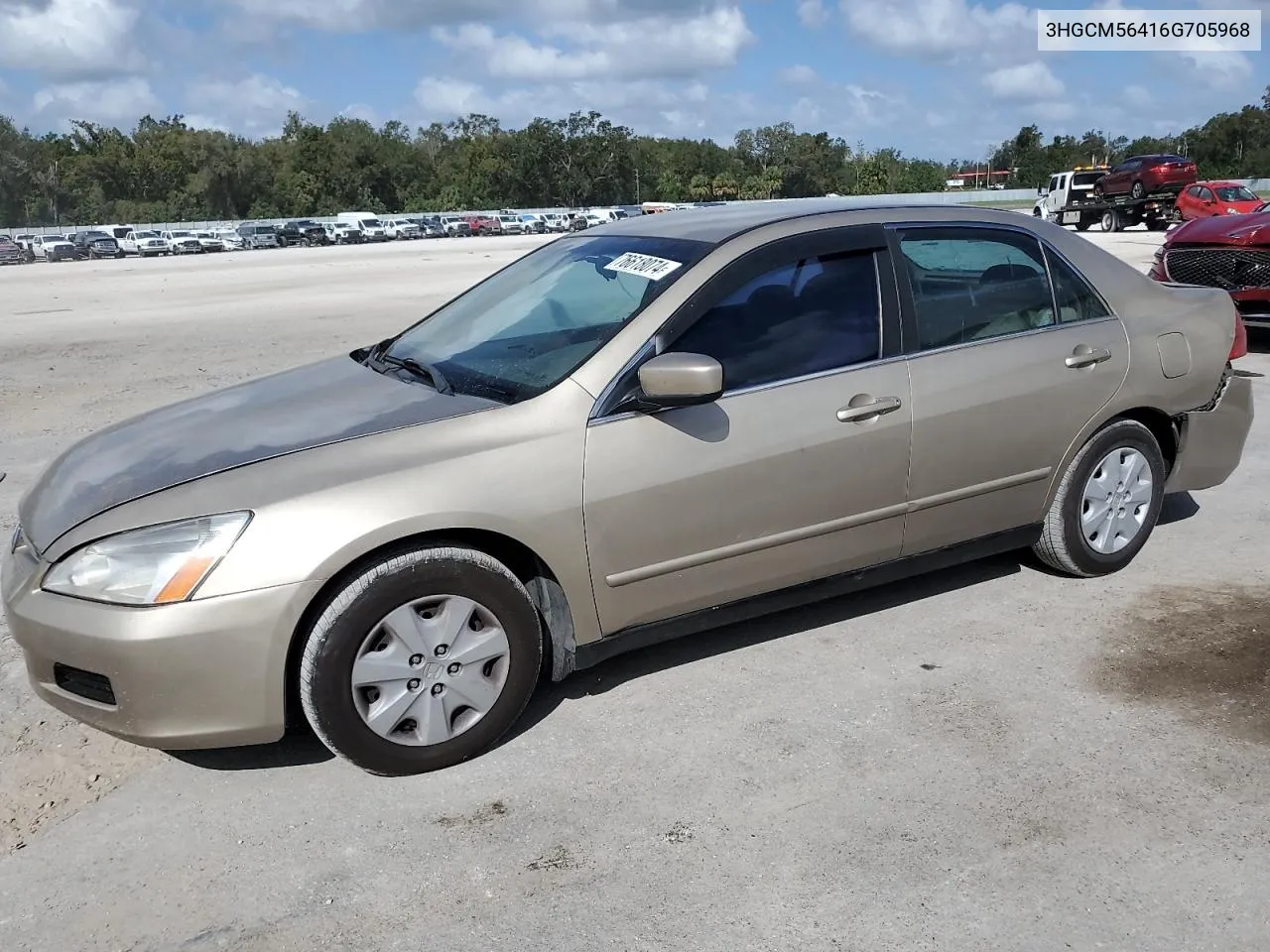 2006 Honda Accord Lx VIN: 3HGCM56416G705968 Lot: 76618074