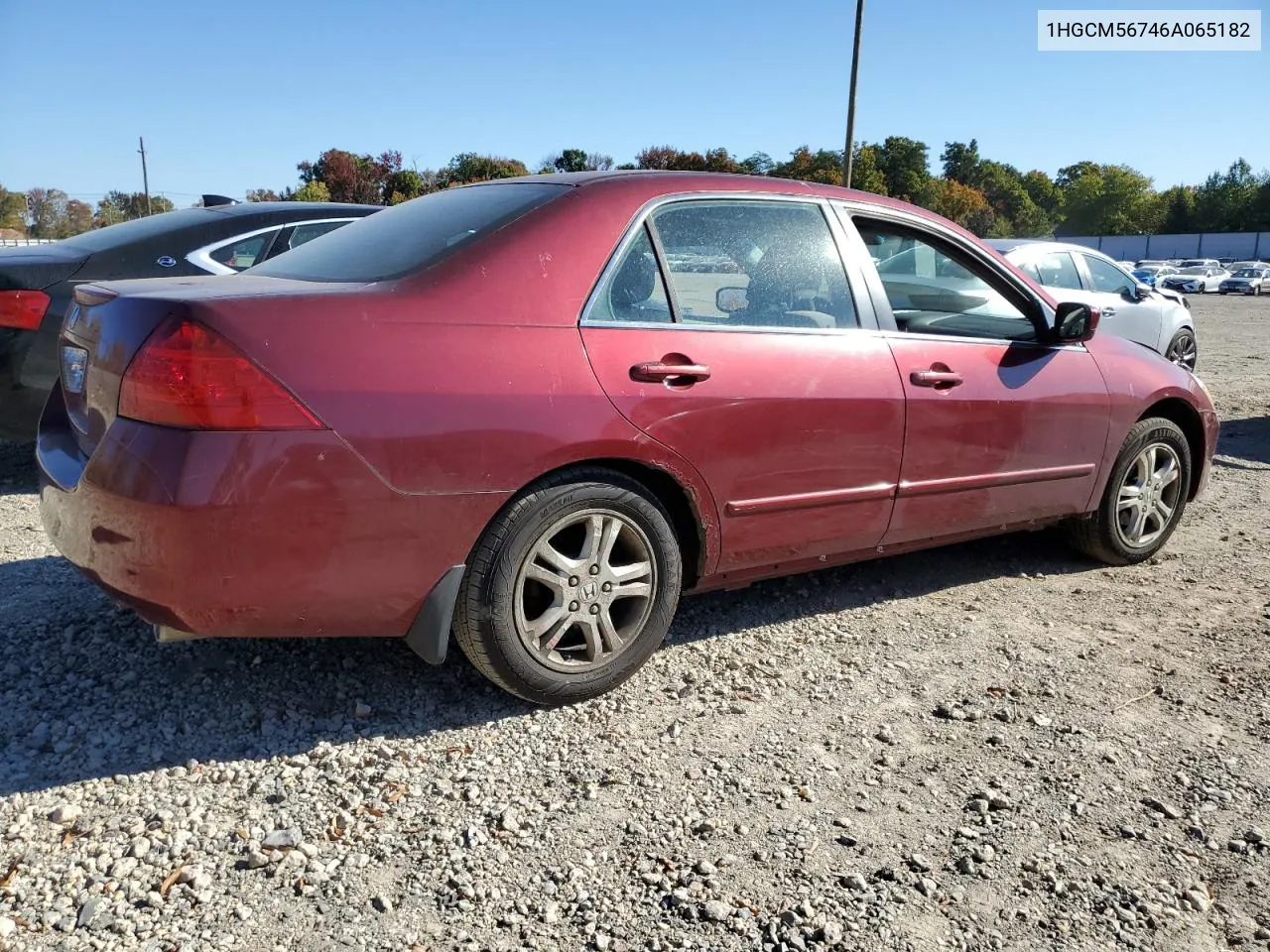 2006 Honda Accord Ex VIN: 1HGCM56746A065182 Lot: 76658804