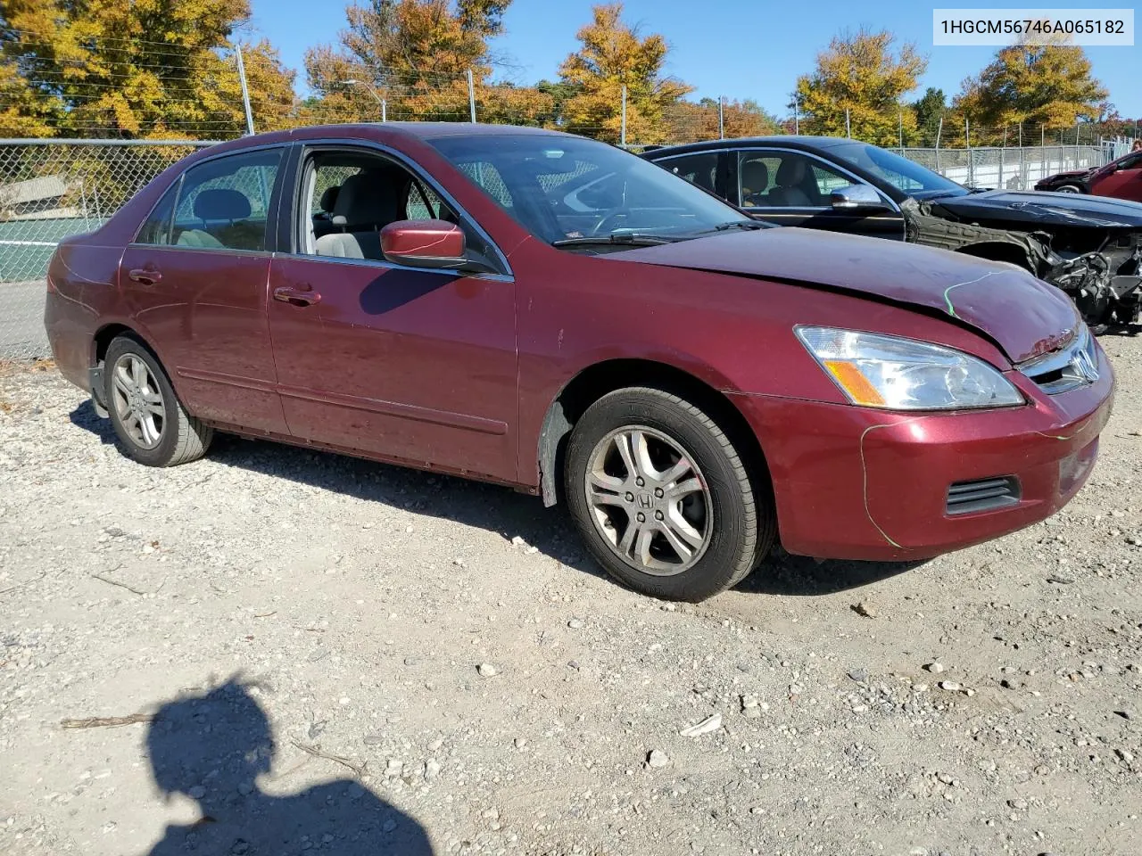 2006 Honda Accord Ex VIN: 1HGCM56746A065182 Lot: 76658804