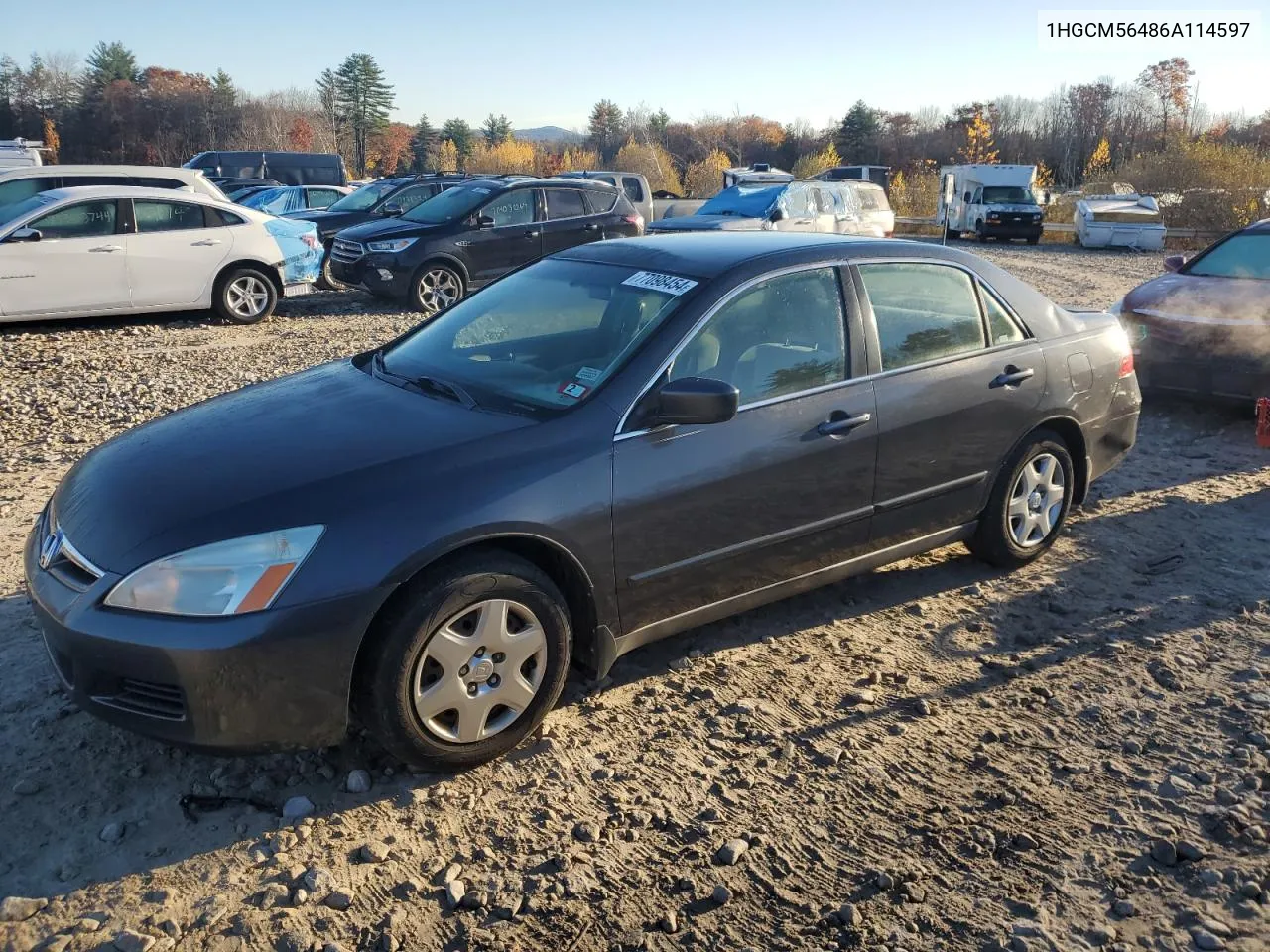 2006 Honda Accord Lx VIN: 1HGCM56486A114597 Lot: 77098454