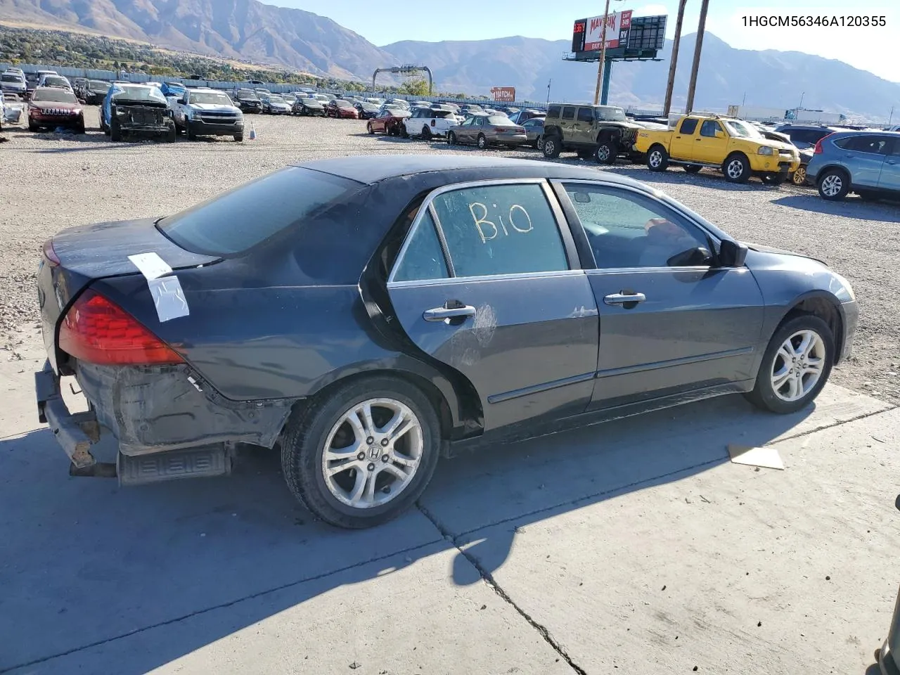 2006 Honda Accord Se VIN: 1HGCM56346A120355 Lot: 77694824