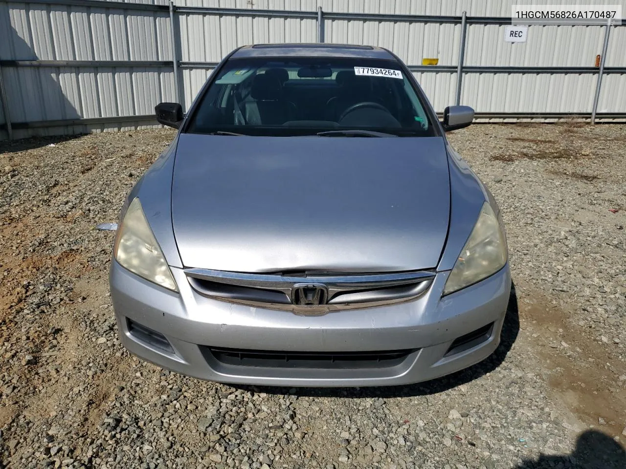 2006 Honda Accord Ex VIN: 1HGCM56826A170487 Lot: 77934264