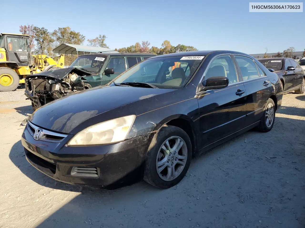 2006 Honda Accord Se VIN: 1HGCM56306A170623 Lot: 77952034