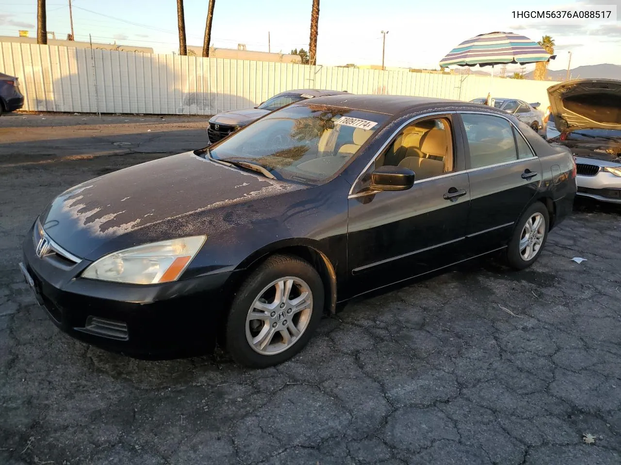 2006 Honda Accord Se VIN: 1HGCM56376A088517 Lot: 78097774