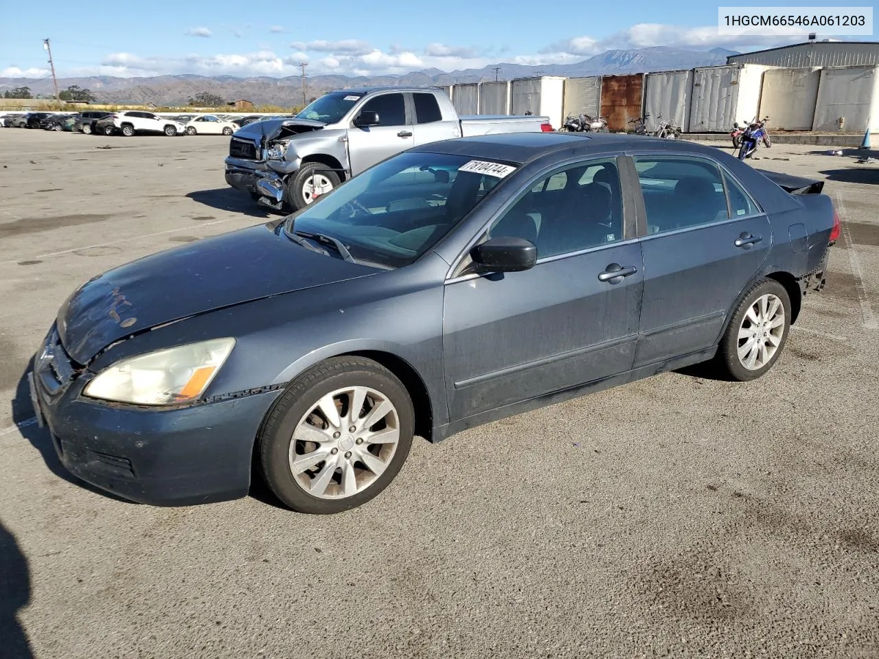 2006 Honda Accord Ex VIN: 1HGCM66546A061203 Lot: 78104744