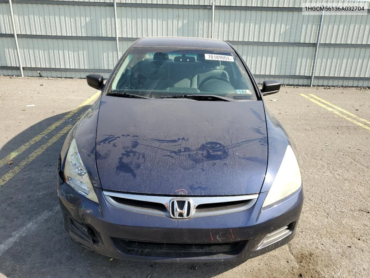 2006 Honda Accord Value VIN: 1HGCM56136A032704 Lot: 78189004